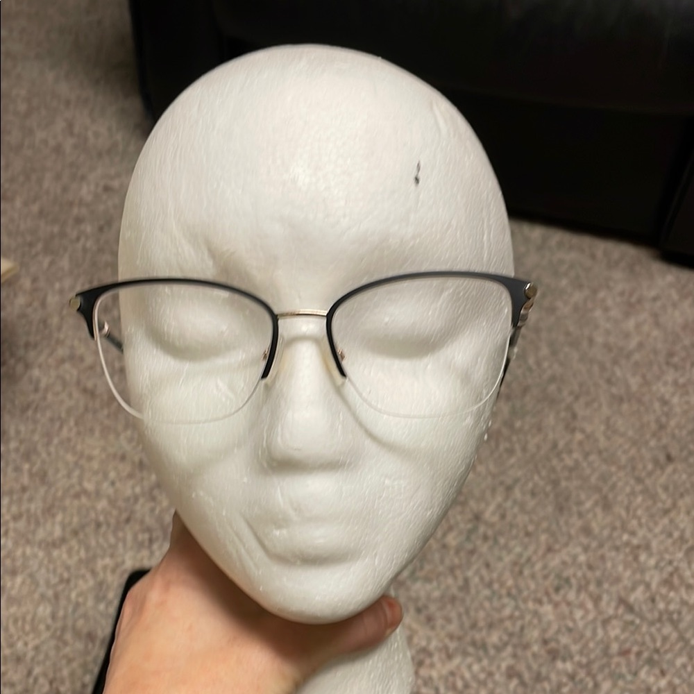 Carolina Herrera Stylish Black and Silver Eyeglasses